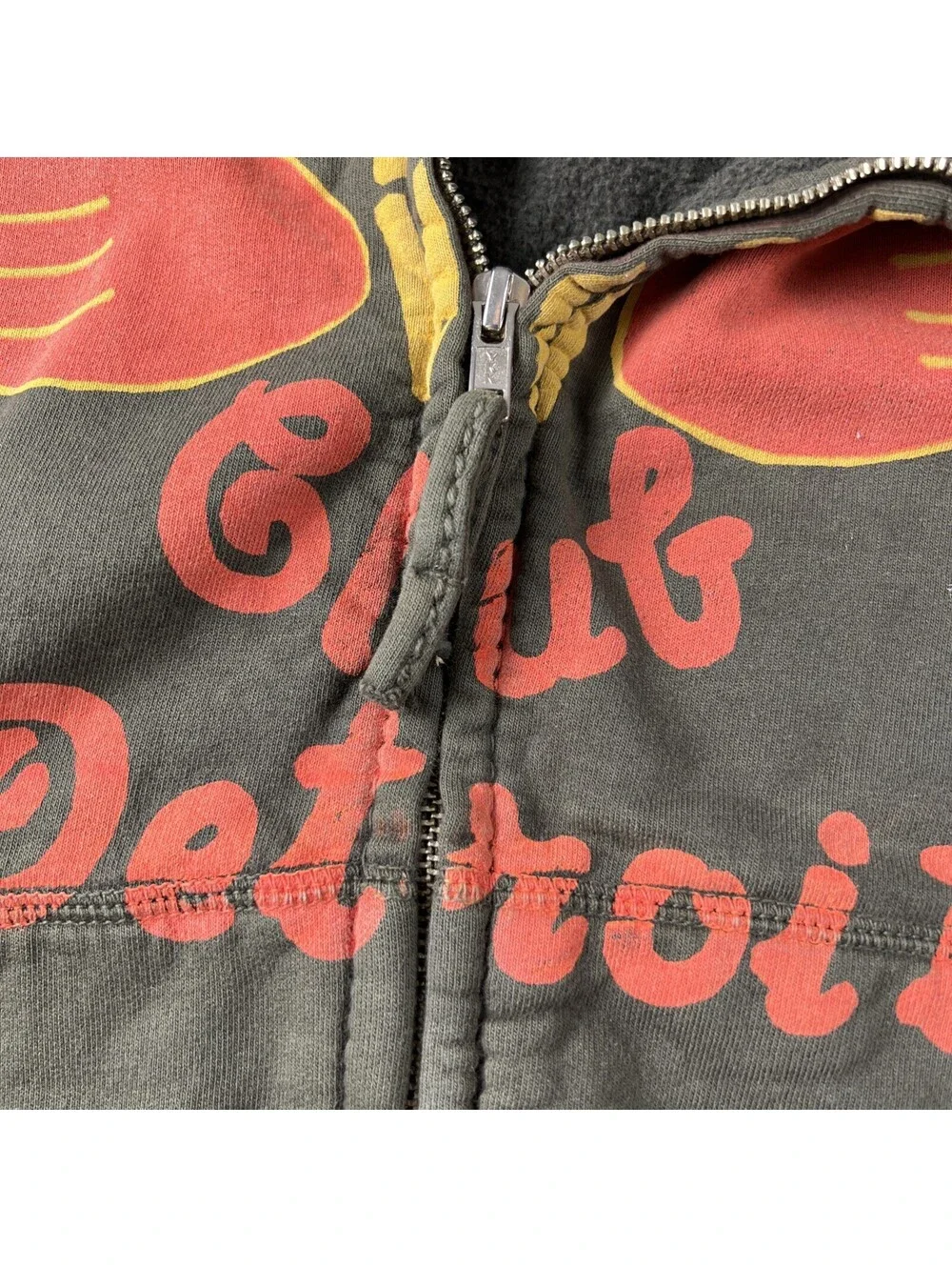 Vintage True Religion Zip Hoodie Mens XXL Green Motorcycle Club Detroit Y2K